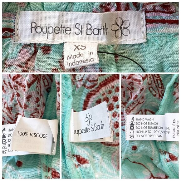 NWT  Poupette St Barth Triny Floral Mini dress, Size XS, Aqua Grenade - Picture 4 of 16